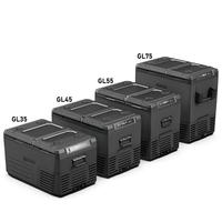 Réfrigérateur de voiture portable 45L à double porte, compresseur 12V 24V DC, mini-réfrigérateur-congélateur pour camion, camping-car, caravane, camping, extérieur