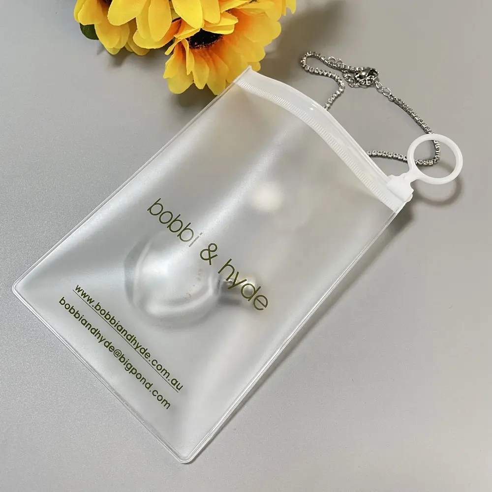 Custom Printed Small Jewelry Frosted Packaging Plastic Bags Wholesale Zipper Bags With Logos Mini Earring Ziplock Zip Pouch