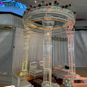 Soporte de arco de metal de alta calidad LEDA, puerta de entrada Mandaps personalizada para eventos de boda - Product Image 1