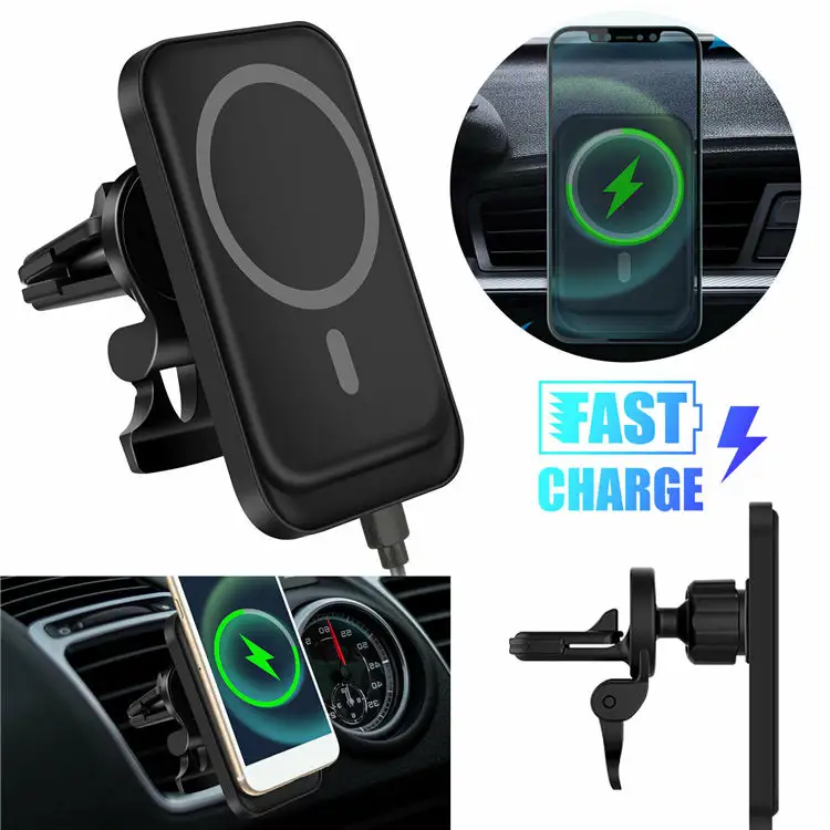 Universal Car Auto Qi Wireless Smart Quick Charge 15W Magnetic Fast Charging Stand For iPhone 13 12 Samsung Xiaomi Mobile Phones