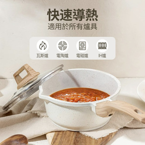 Milk Pan Nonstick 1.4L 2.3L With Glass Lid For Cooking Household Kitchen Use - Product Image 5