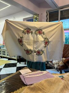 Designer Cotton Embroidered Table <b>Runner</b> Floral Design Premium Quality Table Cover For Home Restaurant Decor - Product Image 2