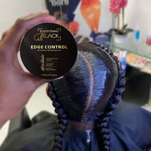 EVERYTHINGBLACK-extensiones de pelo Natural para mujer, accesorio negro con fuerte sujeción, Etiqueta Privada, cera negra, Control de bordes