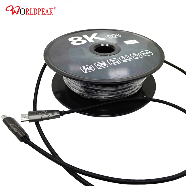 8K 4K Fiber Optic for Hdmi Cable High Speed Audio  Video 2.1 Cable HDR 18Gbps 4K 60Hz with Cable Reel