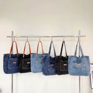 Sac fourre-tout de luxe grand format pour femmes 2024, sacs de shopping, sacs à bandoulière en jean avec logo personnalisé - Product Image 1