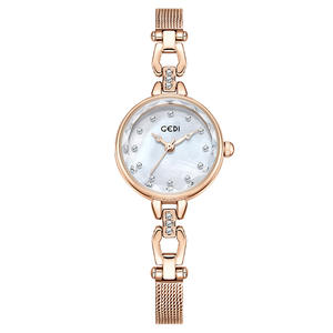 Reloj de pulsera de cuarzo con nácar de alta gama, correa pequeña de acero inoxidable, resistente al agua - Product Image 4