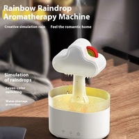 Hxtc88 ultrasons 7 couleurs lumière LED purificateur d'air alimenté par Usb diffuseur d'arôme goutte à goutte d'eau nuage de pluie Portable Mini humidificateur de bureau