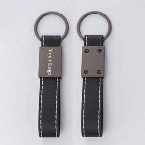 Factory Wholesale Luxury Customizable Logo PU <b>Leather</b> <b>Keychain</b> Carabiner Keyring Metal Accessories for Car Brand Promotional - Product Image 3