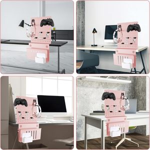 Porte-ordinateur portable <span class=keywords><strong>rose</strong></span> sous le <span class=keywords><strong>bureau</strong></span> avec crochets pour panneau perforé <span class=keywords><strong>Organisateur</strong></span> de <span class=keywords><strong>bureau</strong></span> réglable pour l'organisation suspendue pour le <span class=keywords><strong>bureau</strong></span> - Product Image 5