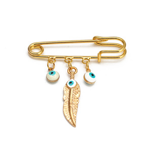 Broches Mão de Fátima, Alfinetes de Colar Hamsa, Amuletos Olho Grego e Olho Azul, Alfinetes de Bebê para Casamento e Noivado - Product Image 5