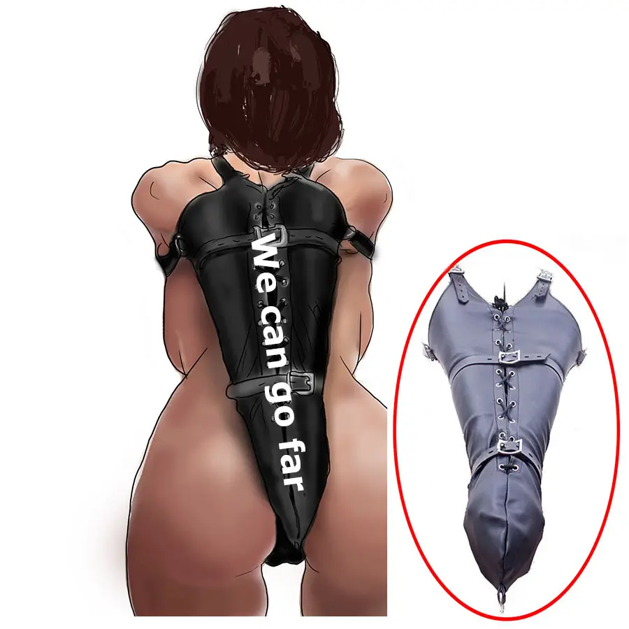 Leather Restraint Armbinder Sleeves Behind Back Submission Straight Jacket Bondage BDSM Sex Toys