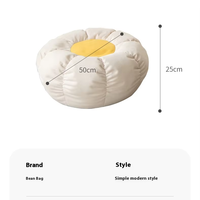 Fauteuil pouf en forme de citrouille de style moderne DISHI pour salon, chambre à coucher, balcon, petit canapé en tissu, mousse de coton, siège de loisirs