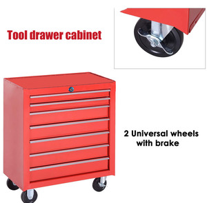 Chariot robuste atelier métal mobile <span class=keywords><strong>coffre</strong></span> roulant ensemble d'outils boîte 7 tiroirs mécanique armoire à outils pour voiture - Product Image 3