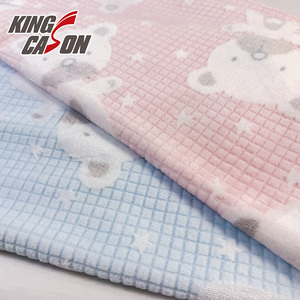 Kingcason Nhà Máy Tùy Chỉnh Color100 % Polyester Da Thân Thiện Burn out Flannel Lông Cừu Cho Vải Và Chăn - Product Image 2