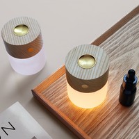 Veilleuse parfumée artisanale à capteur tactile LED, boîte de table en bois
