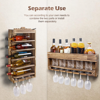 Porte-verres à vin en bois de luxe Porte-verres à vin et à whisky muraux