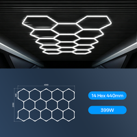 Système d'éclairage LED hexagonal modulaire connectable, panneaux de plafond en nid d'abeille, 6500K, IP20, garantie 2 ans, pour maison, garage, studio