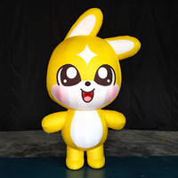Costume gonflable interactif de lapin ambulant Longgang, certifié CE, durable et résistant à l'eau, en promotion