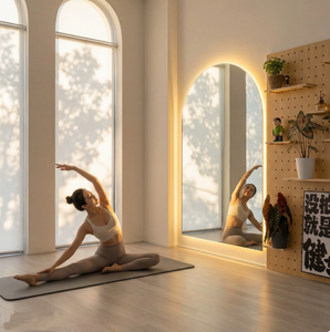 Specchio <span class=keywords><strong>LED</strong></span> <span class=keywords><strong>per</strong></span> Palestra e Studio Yoga, Montabile a Parete e a Pavimento, con Funzione di Cambio Colore - Product Image 2