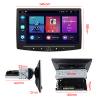 Hikity Radio mobil 10.1 inci 1Din, perangkat elektronik otomatis HiFi RDS Wifi GPS mobil Android Auto Carplay nirkabel layar berputar 2 + 64GB