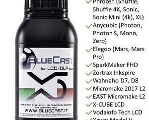 Resina de Impresión 3D BlueCast X5 para LCD/DLP Monocromática, Resina Fundible de 0.5 kg para Máquinas de Resina DLP y LCD Monocromáticas, Italia - Product Image 2