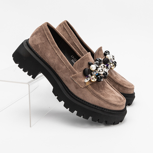 OEM ODM Wholesale New Designer Ladies <strong>Black</strong> Oxford Office Casual Cute Leather Slip-On Flat Loafers <strong>Brogues</strong> Shoes for <strong>Women</strong> - Product Image 4