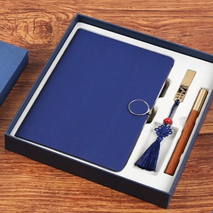High Quality Custom Logo A5 Hardcover Leather Planner <b>Diary</b> <b>Notebook</b> With Pen Gift Set USB Flash Drive - Product Image 2