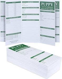 Tarjetas de registro de vacunación para cachorros, tarjetas de registro de vacunación para perros, hojas de registro de salud <span class=keywords><strong>canina</strong></span> plegables en tres partes, registro de salud <span class=keywords><strong>canina</strong></span> para vacunas, para criadores - Product Image 1