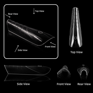 Thin Fit PP Coffin <b>Nail</b> Dual Forms Extra Long Quick Building Gel <b>Extension</b> Mold Tips for Salon Use - Product Image 3