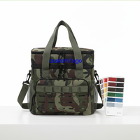 Sac de pique-nique extérieur isotherme imperméable en nylon de grande capacité camouflage, boîte à lunch portable à double couche pour adultes