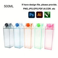 Bouteilles d'eau et gobelets à lait en plastique acrylique transparents, personnalisables, pour jus, usage domestique et extérieur, vente en gros