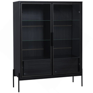 Vitrine moderne éclairée avec portes en verre, armoire à vin polyvalente et rangement pour salon, idéale pour les espaces de vie domestiques - Product Image 6