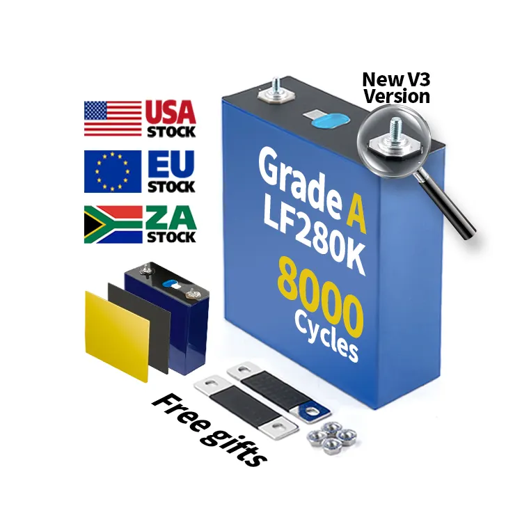 2024 Europe US New EV LF280K V3 LiFePo4 280Ah 310AH 320Ah 280K 3.2V Lithium Ion Akku Accu 8000 Cycling Battery Cell Solar Pack