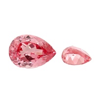 Saphirs Padparadscha de laboratoire en forme de poire, pierres précieuses polies - Fabricant de Wuzhou en stock, vente en gros, emballées individuellement