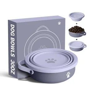 Foldable Wholesale Custom Logo 30oz Dog Bowl Aço Inoxidável Vácuo Isolado Pet Bowl Pet Food Feeder Bowl para Dog um