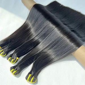 12A-Grad glattes 100 % natürliches menschliches Haar Anbieter doppelt eingezogene rohe am haaransatz ausgerichtete indische menschliche Haarbündel