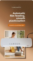 Plastifieuse de poche BYON BY-100 pour la maison et le bureau, petite machine de plastification pour documents A4/A5/A6, photos, permis de conduire