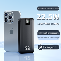 Batterie externe ultra-mince portable 10000 mAh avec double USB et Type-C à charge rapide 22,5 W, certifiée CE, et affichage numérique – Vente en gros