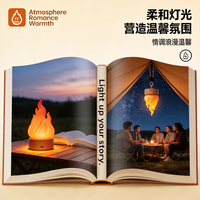 Veilleuse Flamme Kawaii Adorable avec Minuteur d'Arrêt Automatique, Lampe de Chevet LED Portable en Vinyle Rotocast Doux, Idée Cadeau d'Anniversaire