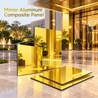 Panneau composite en aluminium miroir noir 4 mm 4x8 pieds, plaque ACP pour panneaux décoratifs de hall d'ascenseur