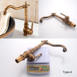 Antique <span class=keywords><strong>Brass</strong></span> phòng tắm vòi nước lưu vực bồn rửa xoay vòi Vanity rắn <span class=keywords><strong>brass</strong></span> sàn gắn nóng và lạnh Mixer nước TAP - Product Image 5