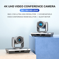 Cámara PTZ Profesional HuiDu VX10-4K con Zoom 10x, Seguimiento por IA, USB 3.0, Acabado Negro Mate, Sensor CMOS de 8.29MP para Transmisión