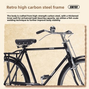 <span class=keywords><strong>Bicicletta</strong></span> Classica Vintage <span class=keywords><strong>da</strong></span> <span class=keywords><strong>28</strong></span> Pollici per Adulti con Telaio in Acciaio al Carbonio Rinforzato e Freni a Barra, Nuovissima, Prodotta in Cina - Product Image 2