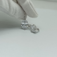 Boucles d'oreilles créoles ovales en zircon cubique pour femme, en argent sterling S925 plaqué rhodium, bijoux