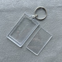 Vente en gros DIY Cadre photo en acrylique vierge Porte-clés avec cadre photo