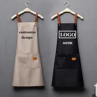 Meilleur tablier de jardin en toile avec poches, respirant, personnalisé, imperméable et résistant à l'huile, tablier de cuisine confortable en toile