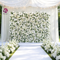 Panneau mural de fleurs artificielles 3D/5D personnalisé violet de 2,4 m x 2,4 m, enroulable, pour toile de fond de mariage avec arrangement floral – Vente chaude