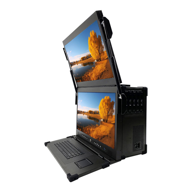 GeniuStar 2024 Pro I7/i9 Desktop Industrial Computer Case Dual 23.8-Inch 4K IPS HD Rugged Metal Embedded Stock Size Front