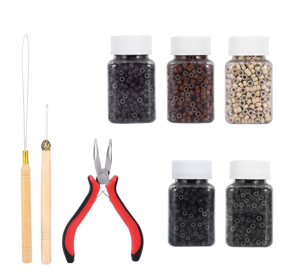Microlink Beads Microring Private Label New Braiding Glitter Set Hair Extension Tools