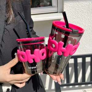 Gucgres Glass Tumbler With Straw Reusable For Coffee And Beverages - Product Image 3